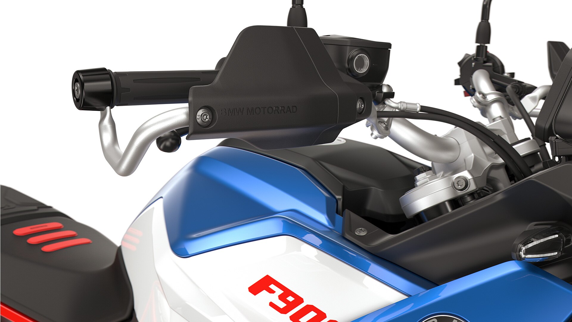 Enduro hand protector including metal brackets for the F 900 GS in the GS Trophy version
