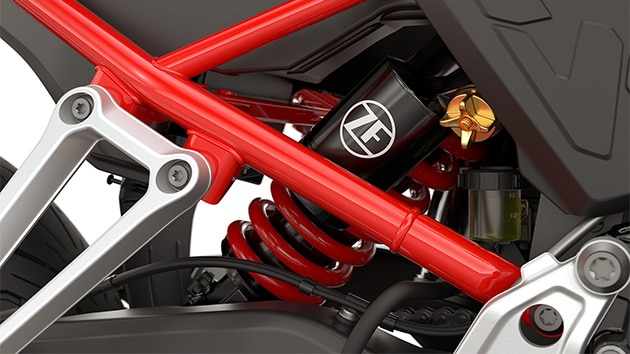 The adjustable suspension strut is part of the Enduro Pro package of the F 900 GS from BMW Motorrad.