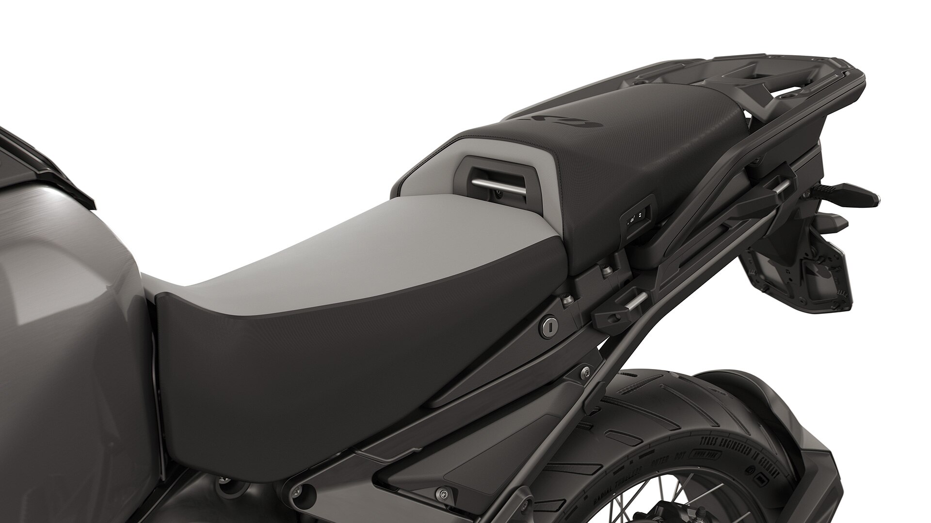 Comfort rider's seat and comfort passenger seat including seat heating