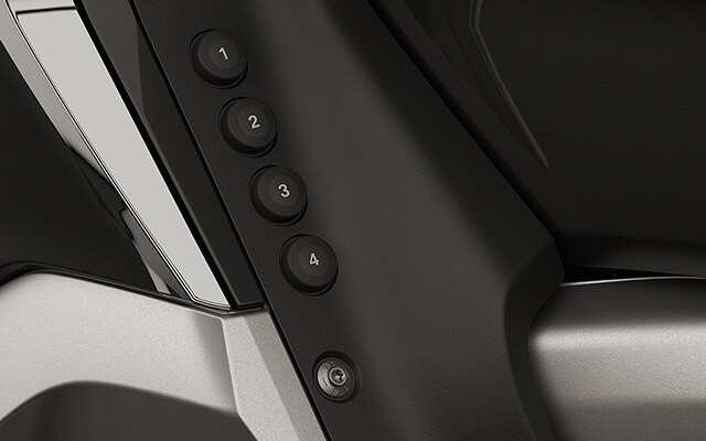 Focus on the four numbered Favourites buttons.